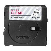 Brother Schriftband Btag-132 (12mm, rot auf transparent,...
