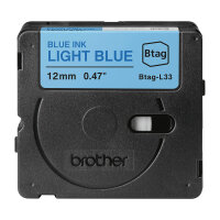 Schriftband Brother 12mmx4m blau/hellblau BTAG-L33