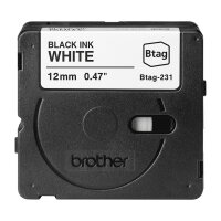 Schriftband Brother 12mmx4m schwarz/weiß BTAG-231