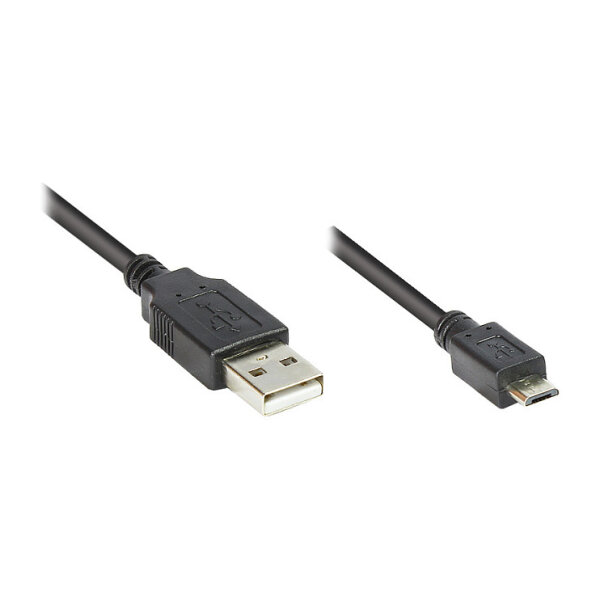 GoodConnections USB 2.0 A > Micro-B (ST-ST) 1,8m Adapterkabel Schwarz