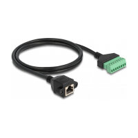 DeLock RJ45 Kabel Cat.6 Buchse zu Terminalblock Adapter zum Einbau 1 m 2-teilig