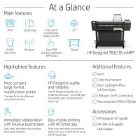 T HP DesignJet T830 610 mm (24") Multifunktionsdrucker Farbe Tintenstrahl -(F9A28D#B19) (F9A28D#B19)