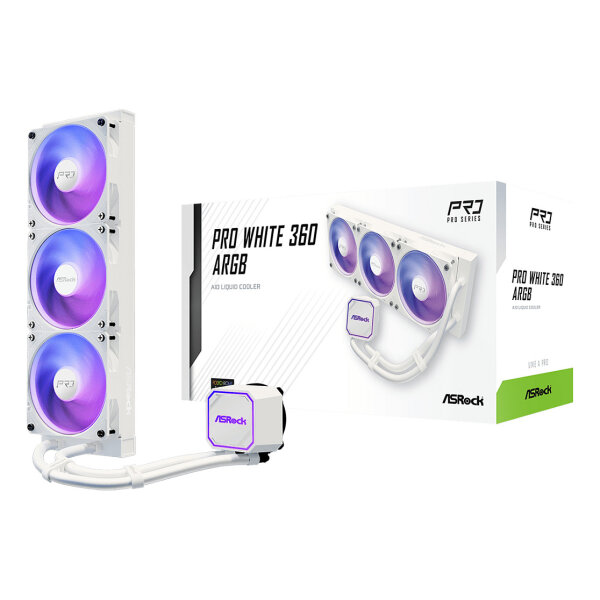 K ASRock Pro White 360 ARGB