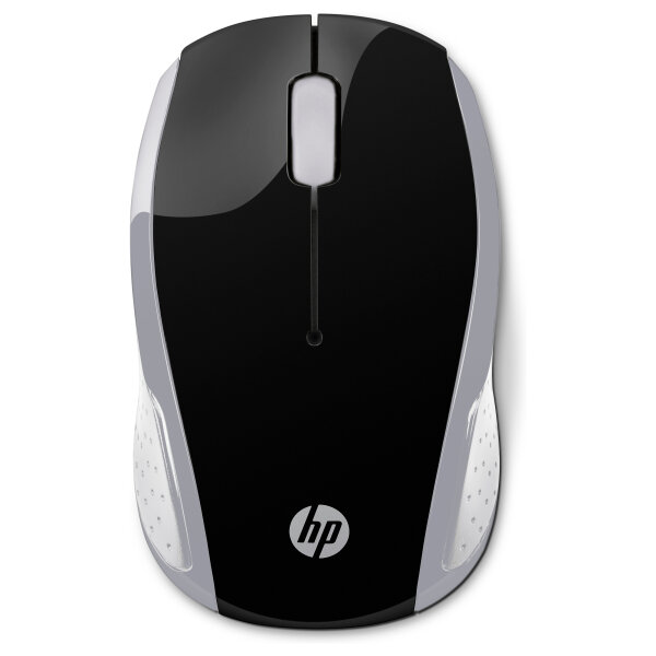 HP Maus 200 Kabellos USB-A 3-Tasten Silber/Schwarz