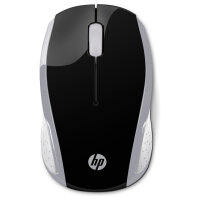 HP Maus 200 Kabellos USB-A 3-Tasten Silber/Schwarz