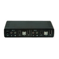 ROLINE KVM-Audio-Switch Dual Head HDMI 4K60, 1 User - 2 PC