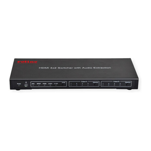 ROLINE 4K HDMI Matrix Switch, 4 x 2, mit Fernbedienung