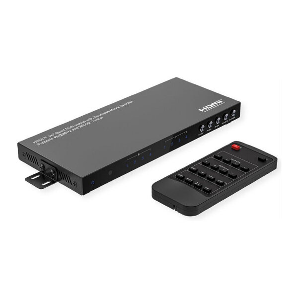 VALUE HDMI Matrix Switch, 4x2 QUAD Multi-Viewer, nahtlose Umschaltung