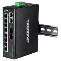 TRENDnet TI-PG102 10Port DIN-Rail Switch Industrial Gigabit PoE+