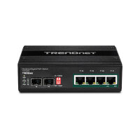 TRENDnet TI-PG62B 6port Switch PoE+ 2SFP Industrial Gigabit