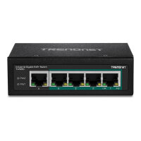 TRENDnet 5-Port Industrieller Gigabit PoE+ DIN-Rail-Switch