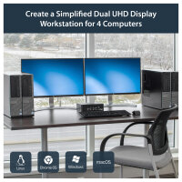 STARTECH.COM 4 Port Dual DisplayPort KVM Switch - DisplayPort 1.2 KVM - 4K 60Hz - DisplayPort Switch - USB KVM Switch