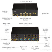 STARTECH.COM KVM Switch HDMI 4 Port - 4K 30 Hz - KVM Extender fr HDMI - KVM HDMI Umschalter