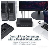 STARTECH.COM KVM Switch HDMI 4 Port - 4K 30 Hz - KVM Extender fr HDMI - KVM HDMI Umschalter