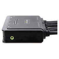STARTECH.COM 2-Port Dual Monitor KVM Switch DisplayPort 4K 60Hz KVM mit 1,5m Integrierten Kabeln USB-A/DisplayPort/Audio DP KVM Swit