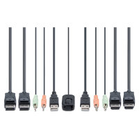 STARTECH.COM 2-Port Dual Monitor KVM Switch DisplayPort 4K 60Hz KVM mit 1,5m Integrierten Kabeln USB-A/DisplayPort/Audio DP KVM Swit