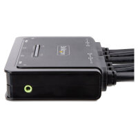 STARTECH.COM 2-Port Dual Monitor HDMI KVM Switch 4K 60Hz KVM mit 1,5m Integrierten Kabeln USB-A/HDMI/Audio HDMI KVM Switch