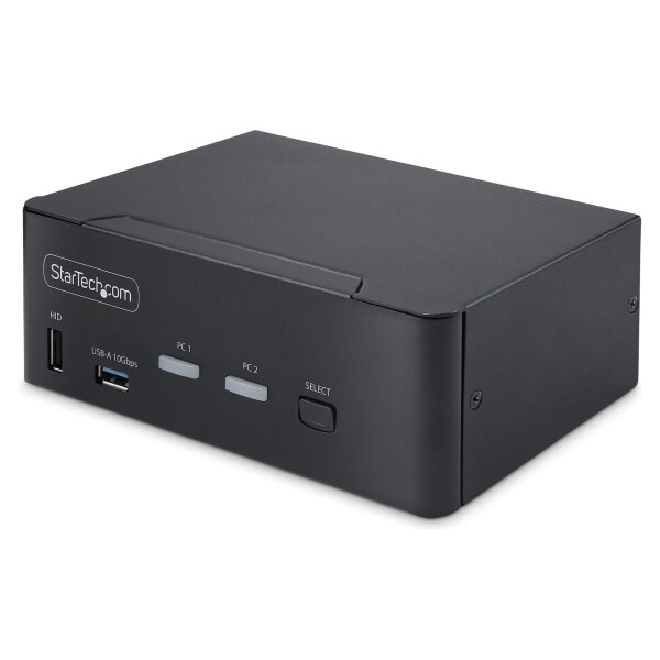 STARTECH.COM 2-Port Dual-Monitor DisplayPort KVM Switch DP 1.4 8K 60Hz 4K 144Hz 2x USB 3.2 10Gbps Ports KVM Umschalter
