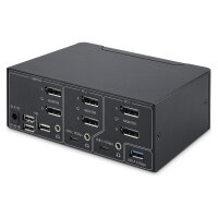 STARTECH.COM 2-Port Dual-Monitor DisplayPort KVM Switch DP 1.4 8K 60Hz 4K 144Hz 2x USB 3.2 10Gbps Ports KVM Umschalter