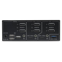 STARTECH.COM 2-Port Dual-Monitor DisplayPort KVM Switch DP 1.4 8K 60Hz 4K 144Hz 2x USB 3.2 10Gbps Ports KVM Umschalter