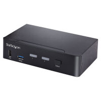 STARTECH.COM 2 Port USB C KVM Switch KVM Umschalter mit 4K 60Hz DisplayPort Thunderbolt 3/4 und USB C DP Alt Mode Audio USB A Hub