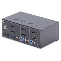 STARTECH.COM 2-Port KVM Switch Dual Monitor DisplayPort 4K 60Hz 2x USB 3.0 2x USB 2.0 Hotkey/Drucktasten KVM Umschalter 2 PC 2monito