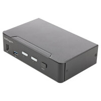 STARTECH.COM 2 Port HDMI KVM Switch - Einzelmonitor 4K 60Hz Ultra HD HDR - Desktop HDMI 2.0 KVM Switch