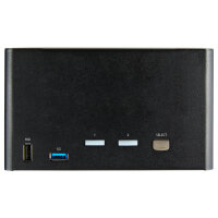 STARTECH.COM 2 Port Quad Monitor DisplayPort KVM Switch - 4K 60Hz UHD HDR - DP 1.2 KVM Umschalter - Audio - Hotkey - TAA