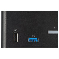 STARTECH.COM 2 Port Quad Monitor DisplayPort KVM Switch - 4K 60Hz UHD HDR - DP 1.2 KVM Umschalter - Audio - Hotkey - TAA
