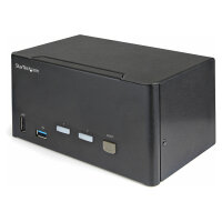 StarTech.com 2 Port DisplayPort KVM Switch - 4K 60 Hz UHD HDR - DP 1.2 KVM Umschalter mit USB 3.0 Hub mit 2 Anschlüssen (5 Gbit/s)
