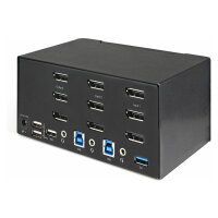 StarTech.com 2 Port DisplayPort KVM Switch - 4K 60 Hz UHD HDR - DP 1.2 KVM Umschalter mit USB 3.0 Hub mit 2 Anschlüssen (5 Gbit/s)