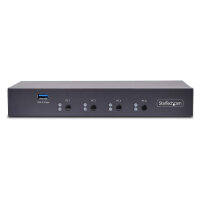 STARTECH.COM 4-Port KM Switch mit Maus-Roaming USB 3.0 Umschalter Tastatur und Maus Switch 3,5mm/USB Audio TAA Konform