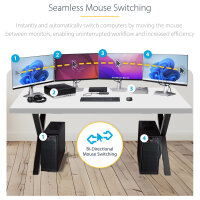 STARTECH.COM 4-Port KM Switch mit Maus-Roaming USB 3.0 Umschalter Tastatur und Maus Switch 3,5mm/USB Audio TAA Konform