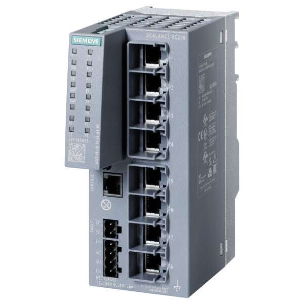 Siemens SIEM 6GK5208-0BA00-2AC2 SCALANCE XC208 manageable Layer 2 IE Switch 8x - Switch - WLAN