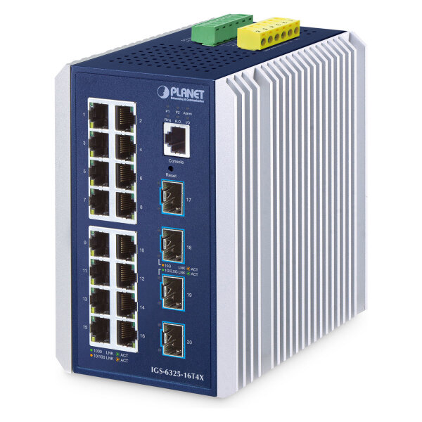 PLANET Industrial 16-Port Managed Switch IGS-6325-16T4X