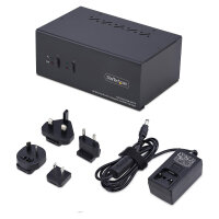 STARTECH.COM 2-Port Dual-Monitor KVM Switch DisplayPort und HDMI 4K 60Hz 5Gbps USB-Hub 2x USB-HID Hybrid KVM/Umschalter