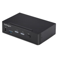 STARTECH.COM 2-Port DisplayPort KVM Switch 4K 60Hz DP 1.2 HDCP 1.4 EDID Management 2-Port USB 3.0 Hub DP KVM Umschalter