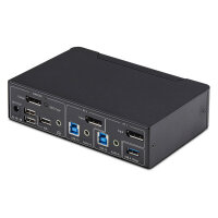 STARTECH.COM 2-Port DisplayPort KVM Switch 4K 60Hz DP 1.2 HDCP 1.4 EDID Management 2-Port USB 3.0 Hub DP KVM Umschalter