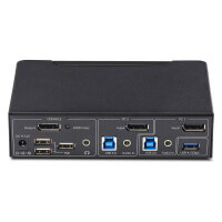 STARTECH.COM 2-Port DisplayPort KVM Switch 4K 60Hz DP 1.2 HDCP 1.4 EDID Management 2-Port USB 3.0 Hub DP KVM Umschalter