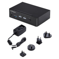 STARTECH.COM 2-Port DisplayPort KVM Switch 4K 60Hz DP 1.2 HDCP 1.4 EDID Management 2-Port USB 3.0 Hub DP KVM Umschalter