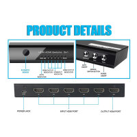 Equip Switch HDMI2.0 5-In/1-Out +Fernbed. 4K/60Hz 18Gbps