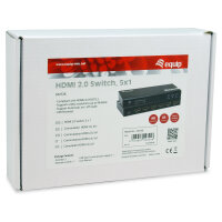 Equip Switch HDMI2.0 5-In/1-Out +Fernbed. 4K/60Hz 18Gbps