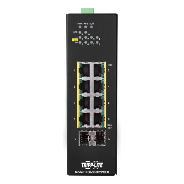 Eaton Tripp Lite Series 8-Port Lite Managed Industrial Gigabit Ethernet Switch