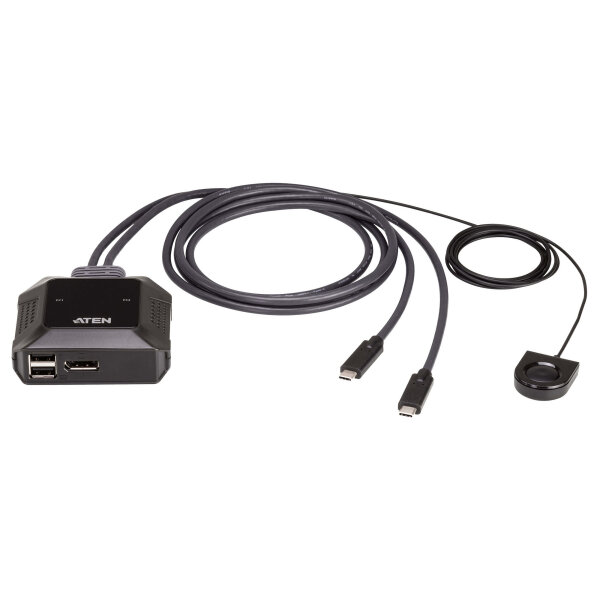 ATEN 2-Port 4K DisplayPort USB-C Kabel KVM Switch