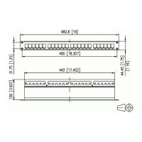 Modul 19 Zoll Modultrger 1HE 24 Port Edelstahl, unbestckt