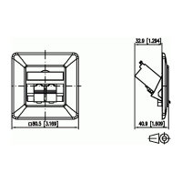METZ CONNECT BTR Dose UP/2 reinweiss E-DAT Modul 2 Ports Kat.6 Class E