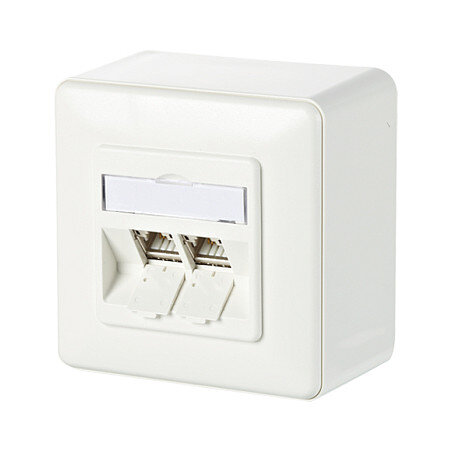 METZ CONNECT C6Amodul 2 Port 180 AP-Dose reinweiss RAL9010