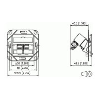 Anschlussdose C6Amodul 2 Port 270 UPk reinweiss