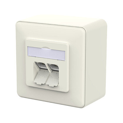 METZ CONNECT Anschlussdose E-DAT C6A LSA++ 2 Port AP reinwei