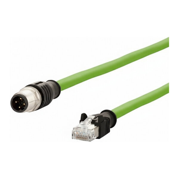 METZ CONNECT Verbindungsleitung M12 ST-RJ45 ST 4-polig D-kodiert RJ45 5m